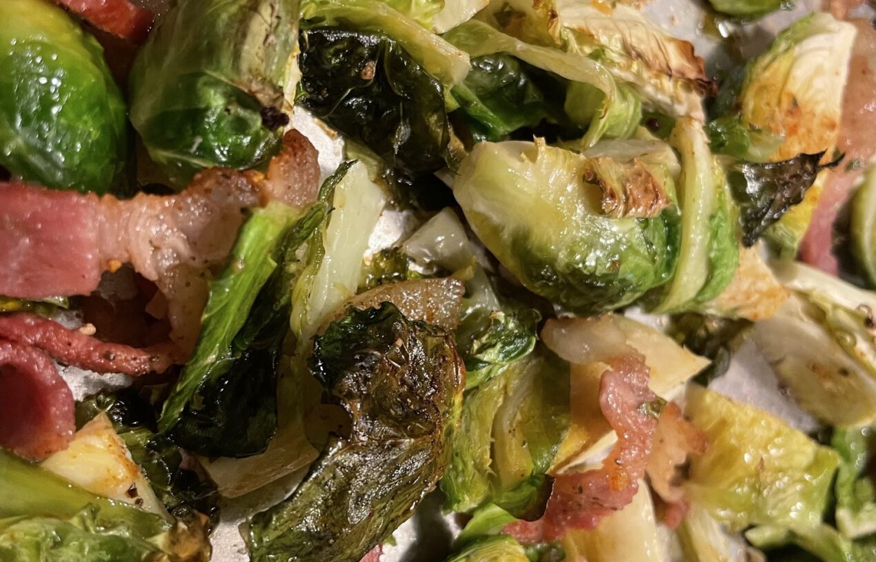 Sheet Pan Brussels Sprouts with Bacon