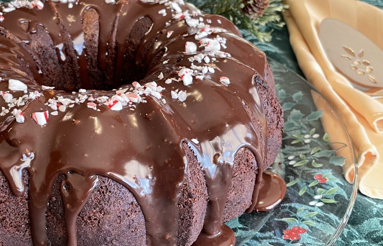 Chocolate Peppermint Cake with Chocolate Ganache