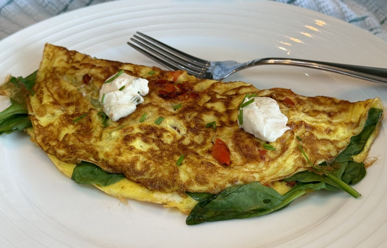 Vegetable and Cream Cheese Omelet