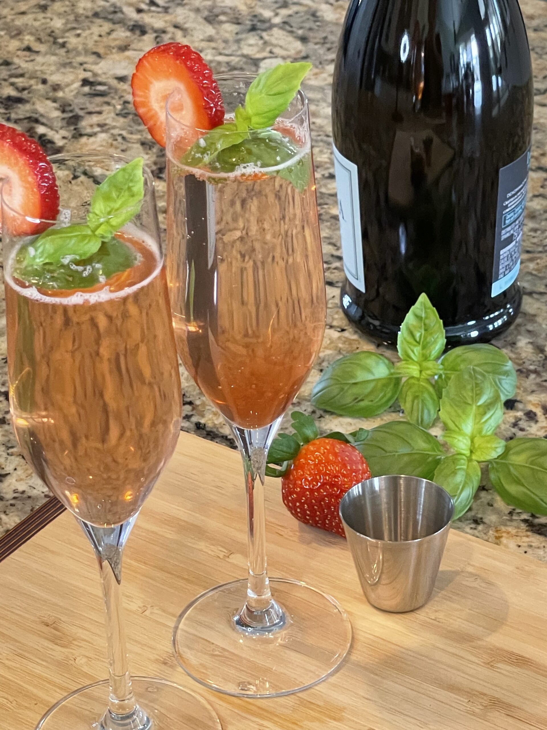 Sparkling Strawberry Basil Cocktails