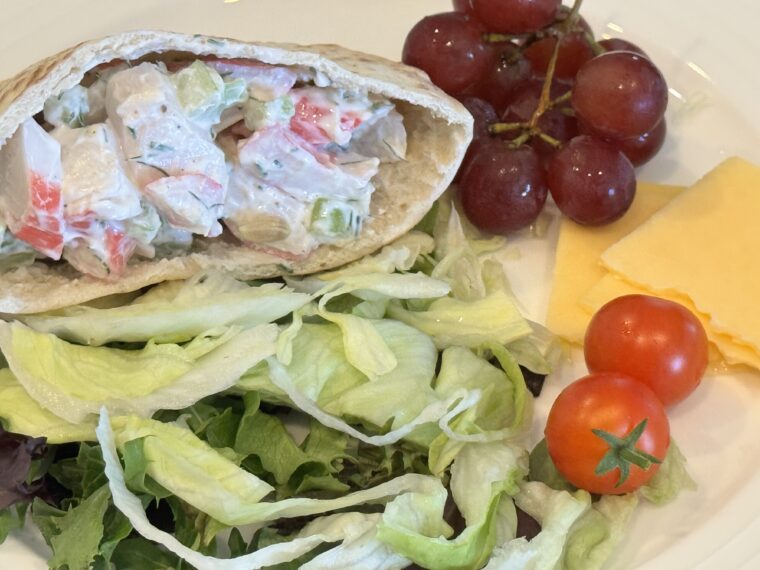 Crab Salad in a pita pocket