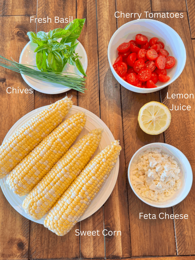 Ingredients for Grilled Corn Salad