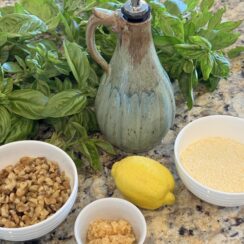 Ingredients for Basil Walnut Pesto