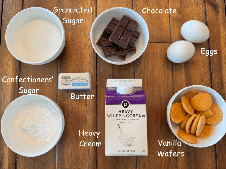 Ingredients for French Silk Pie