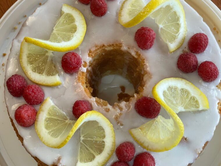 Lemon Raspberry Pound Cake