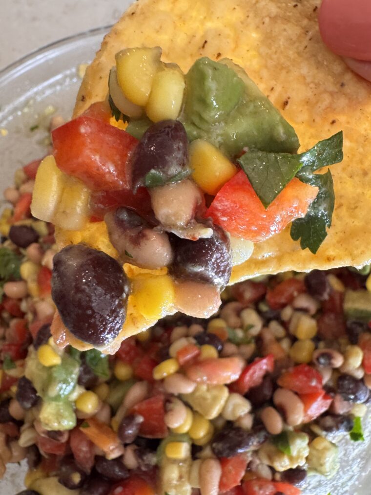 Cowboy Caviar with corn tortilla chips