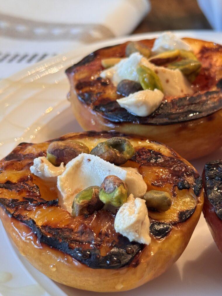 Grilled Nectarines with Goat Cheese