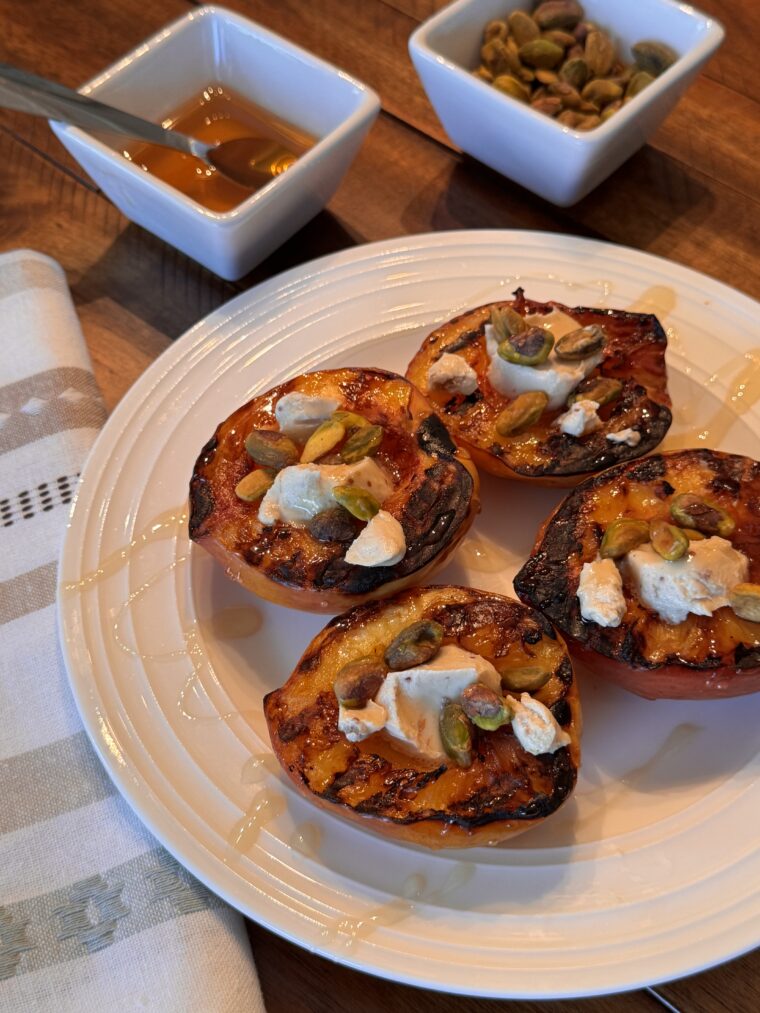Grilled Nectarines with Goat Cheese