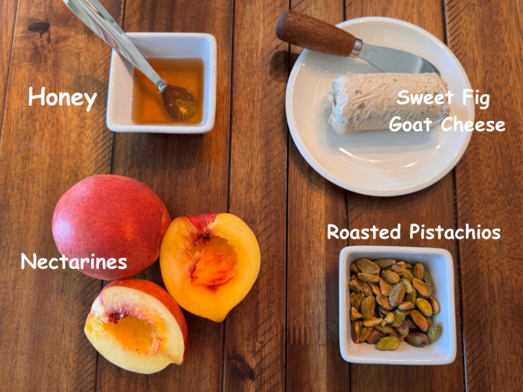 Ingredients for Grilled Nectarines with Goat Cheese