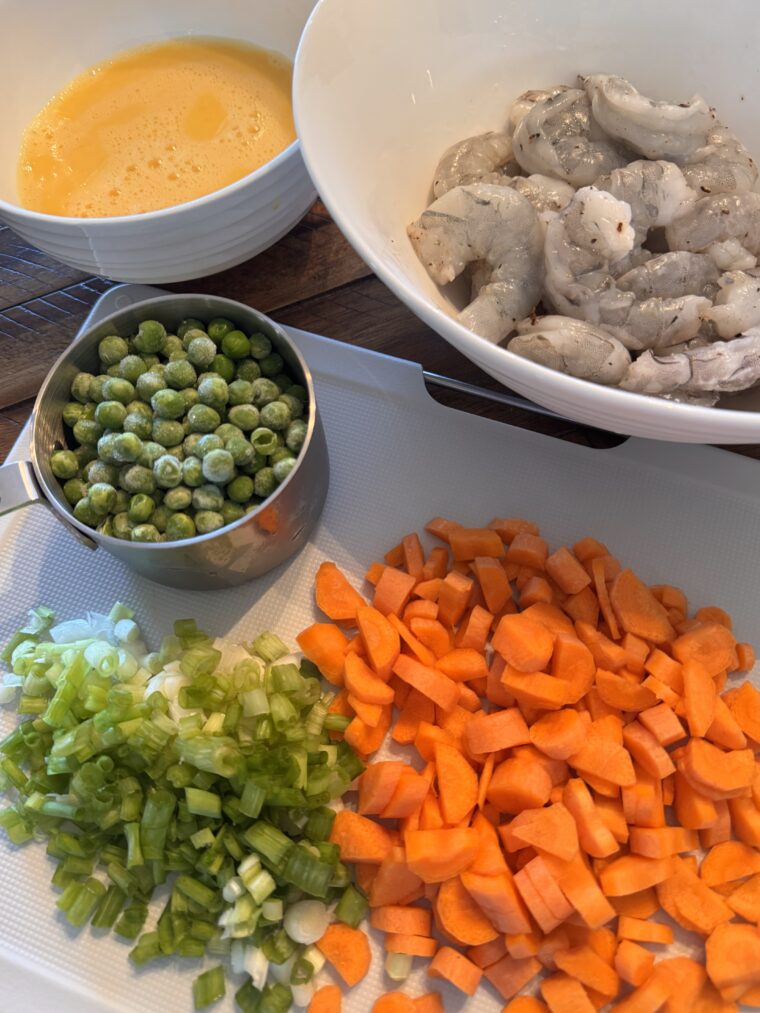 Ingredients for Shrimp Fried Rice