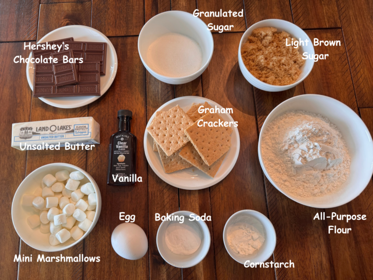 Ingredients for S'mores Cookies